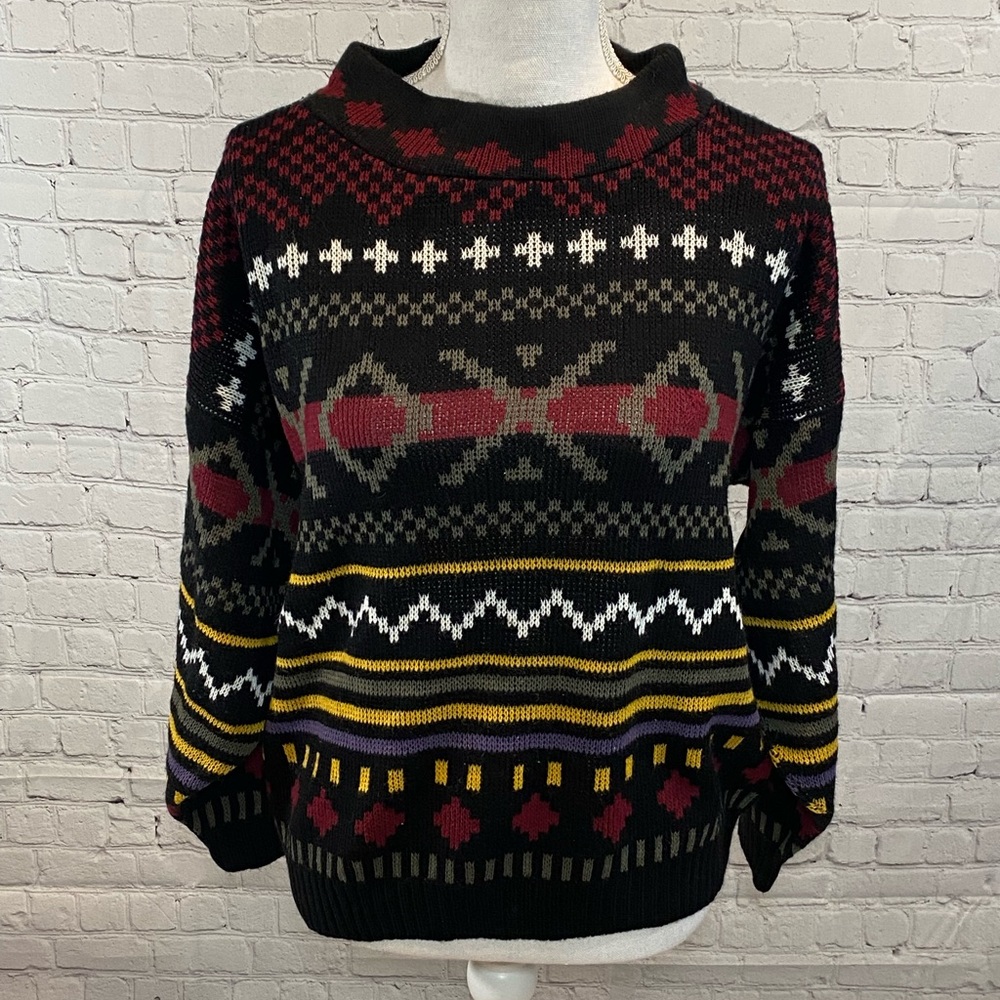 JAM KNITS Vintage 80's High Neck Sweater-M/L